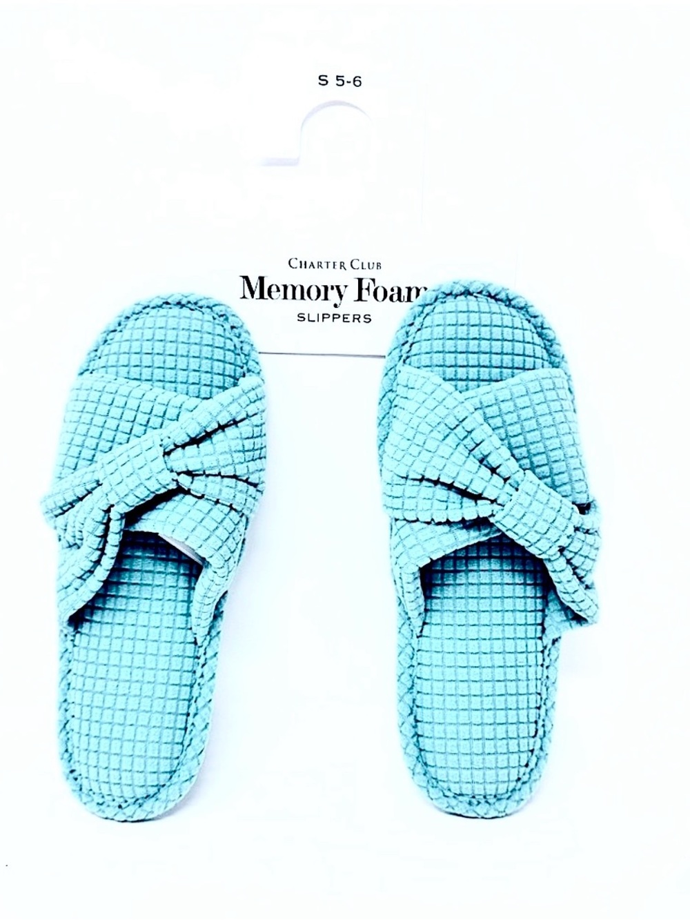 NEW Charter Club Women's Slippers in Teal With Tags House Shoes Cushioned N/WTAG